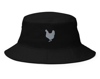 Chicken hat, embroidered unisex Bucket Hat, chicken gift for chicken lover.