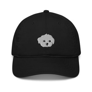 Cappello maltese, cane incrocio tra maltese e barboncino, regalo maltese, cappello unisex biologico ricamato per papà, regali maltipoo.