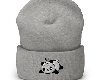 Czapka panda, czapka panda kawaii, haftowana czapka beanie, czapka do spania panda, jeden rozmiar pasuje na wszystkich.