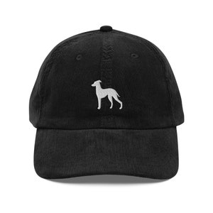 Corduroy italian greyhound hat, embroidered unisex corduroy hat, italian greyhound gifts.