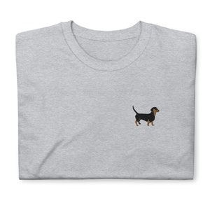 Dachshund shirt, embroidered Short-Sleeve Unisex T-Shirt, Dachshund gifts.
