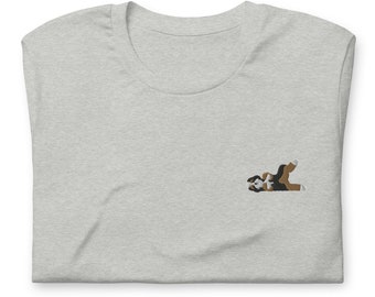 Chemise Bernedoodle, t-shirt pour dormir Bernedoodle tricolore amusant, t-shirt unisexe brodé, cadeaux Bernedoodle.