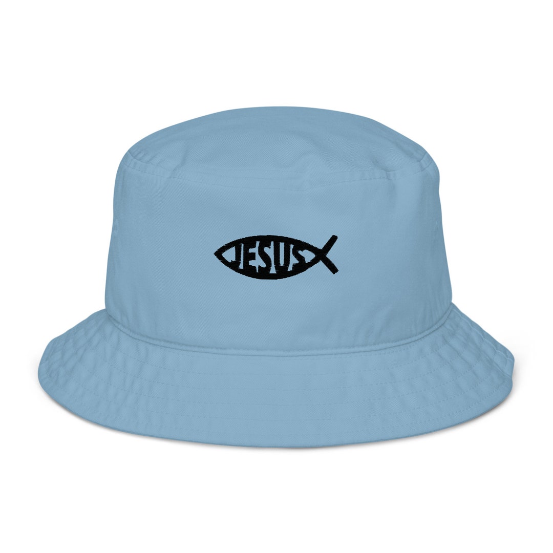 Jesus Bucket Hat Embroidered Unisex 100 Cotton Organic Etsy