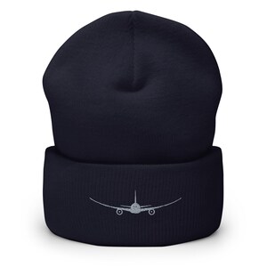 Airplane beanie, Embroidered Unisex Cuffed Beanie, airplane hat, Pilot hat, Design 2, Pilot, Flying Student Gifts.