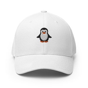 Penguin hat, embroidered unisex structured hat, penguin gifts for penguin lovers.