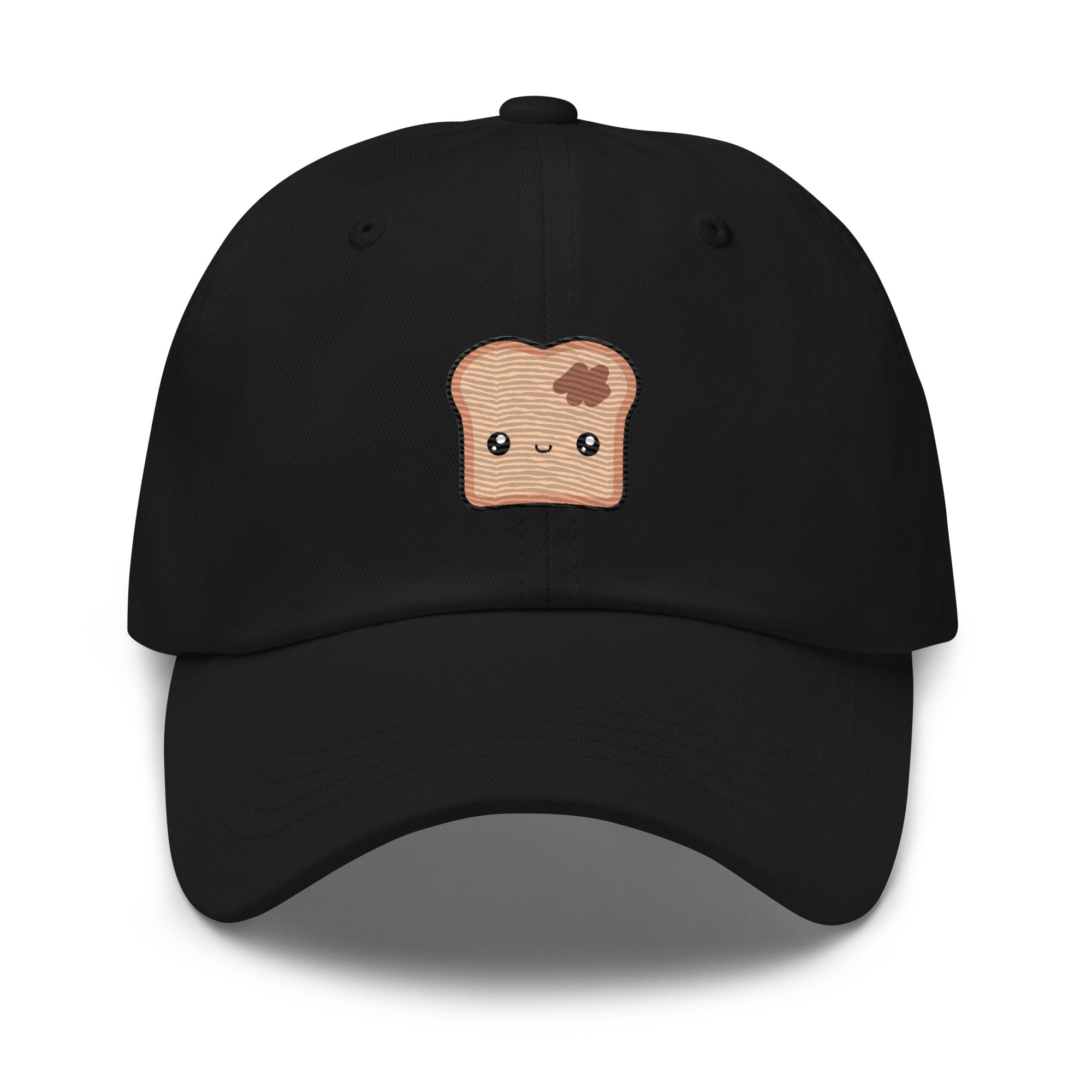 Kawaii toast hat, bread hat, pastry hat, pastry lover hat, embroidered unisex baseball hat for adults.