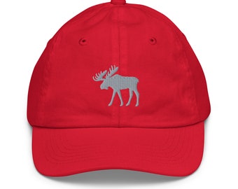 Moose Kids Hat, Embroidered Youth Baseball Cap, 2-10 Yr Old