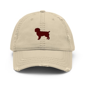 Boykin Spaniel hat, maroon color embroidered unisex hat, Boykin Spaniel gifts, Distressed Dad Hat.