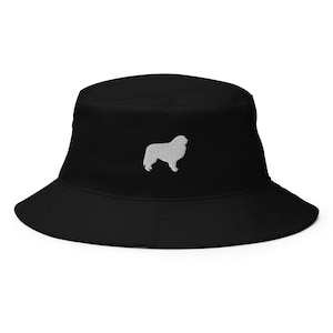 Chapéu dos Grandes Pirenéus, chapéu do cão da montanha dos Pirinéus, chapéu de balde unissex bordado.