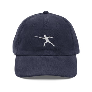 Frisbee Hat, embroidered unisex Corduroy hat, Frisbee gifts, for team, coach, players.