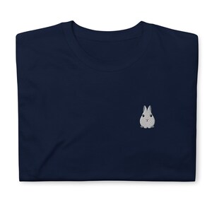 Camiseta Hotot enano, camiseta unisex de manga corta bordada, camiseta de conejo, regalos Hotot enano.