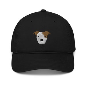 Pitbull hat, embroidered unisex organic dad hat, pitbull gifts, dog lover hat.