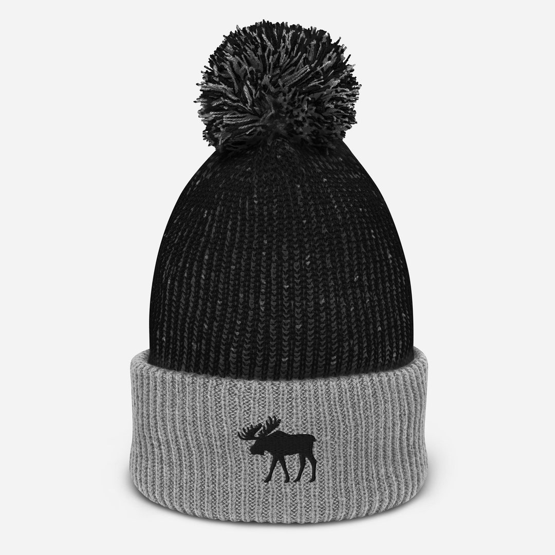 Moose Beanie, Embroidered Unisex Beanie Hat, Womens, Mens Moose