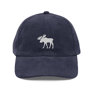 Moose corduroy hat, moose hat, embroidered unisex corduroy hat, moose hats for men, for women, moose gifts for moose lovers.