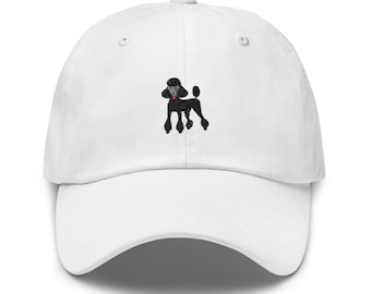 Cappello a forma di barboncino, cappello a forma di barboncino nero, cappello da baseball unisex ricamato, regali a forma di barboncino nero, cappello a forma di mamma e papà a forma di barboncino.