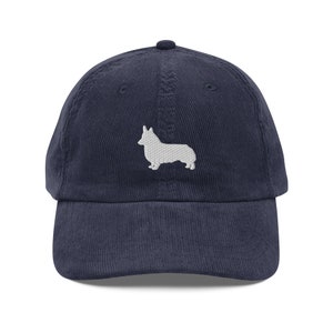 Cardigan welsh corgi corduroy hat, embroidered unisex corduroy hat, Cardigan welsh corgi gift.