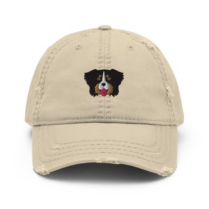 Bernese mountain dog hat, berner distressed hat, berner gifts, bernese mountain dog gifts.