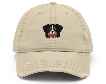 Bernese mountain dog hat, berner distressed hat, berner gifts, bernese mountain dog gifts.