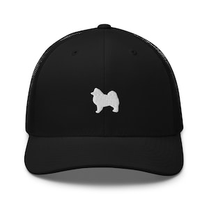 American eskimo dog Trucker hat, embroidered unisex hat, american eskimo dog mom dad hat, american eskimo gifts.