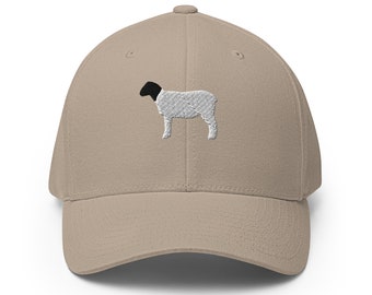 Dorper sheep hat, embroidered unisex structured hat, dorper sheep gifts, dorper sheep cap, for farm ranch owner.