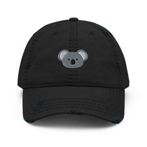Koala hat, embroidered distressed hat adult, koala hats for men, for women, koala gifts for koala lovers.