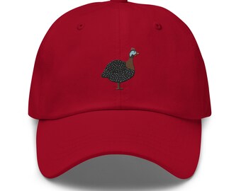 ホロホロチョウの鶏の帽子、刺繍入りユニセックスのお父さんの帽子