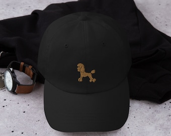 Pudelmütze, gestickte Unisex Baseballmütze, Pudelgeschenke, Pudelmuttermütze, Pudelpapamütze, alte Goldstickerei.