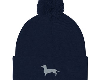 Bonnet Tricoté Motif Teckel - Unisexe, Doux Et Chaud, Cadeau Pour Propriétaire De Chien, Anniversaire, Noël