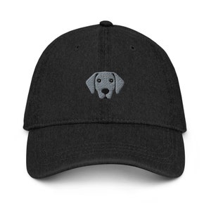 Weimaraner hat, embroidered unisex Denim hat, Weimaraner gift, Weimaraner dog mom dad hat.