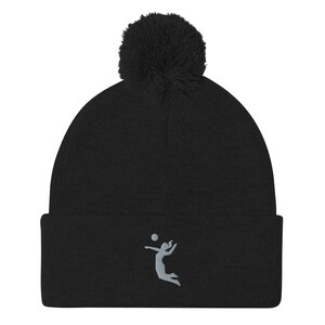 Gorro de voleibol, gorro con pompón bordado, regalos de voleibol para el equipo, entrenador, mujeres, jugadores de voleibol.