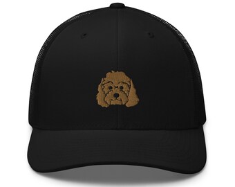 Cockapoo Trucker hat, spoodle, cockerdoodle hat, Cocker Spaniel and Poodle Mix hat, Cockapoo Gifts, Embroidered Hat.