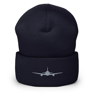 Airplane beanie, embroidered unisex cuffed beanie, airplane gifts, pilot hat, design 1, graduation, birthday, Christmas gifts.