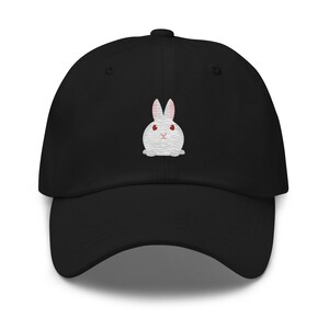 Florida white rabbit hat, full color embroidered unisex baseball hat, for adults, bunny gifts.