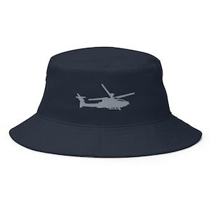 Helicopter hat, embroidered bucket hat, Helicopter pilot gift, Helicopter lover hat.