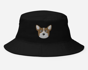 Corgi Bucket Hat, embroidered corgi hat, funny corgi gifts for corgi lovers, women and men, corgi hats, birthday gift, Christmas gift.