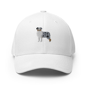 Australian Shepherd hat, aussie mom dad hat, embroidered unisex structured hat, australian shepherd gifts.