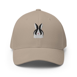 Dutch rabbit hat, embroidered structured hat, dutch rabbit gift, dutch rabbit mom dad hat.