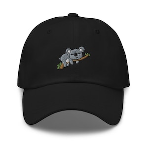 Koala hat, Lazy Koala, Embroidered Unisex baseball hat, Koala Gifts.