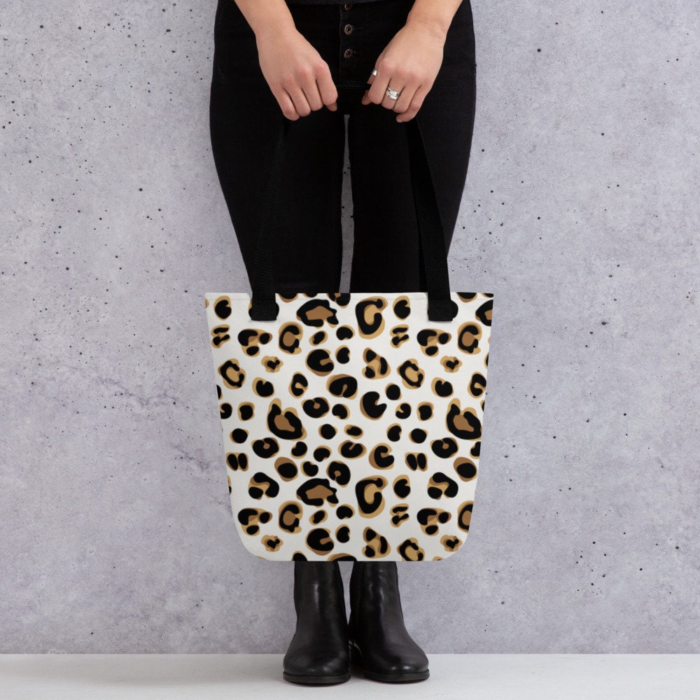 Stuff - Oversized Tote Bag - Black Leopard Print