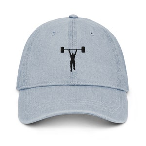 Gorra de levantamiento de pesas femenina, gorra de mezclilla unisex bordada, regalos para atletas femeninas, para equipo, entrenador, jugadores, regalos de Navidad.