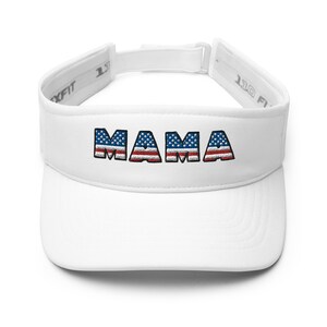Mama visor, mom visor, embroidered American flag mama visor, military, army, navy, patriot mom gifts, mothers day gifts.