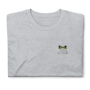 Frog shirt, embroidered Short-Sleeve Unisex T-Shirt, Frog gifts, design 2.