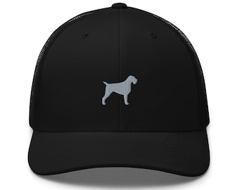 German Wirehaired Pointer trucker hat, embroidered unisex hat, German Wirehaired Pointer gift, dog mom dad hat.