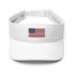 American Flag Visor, Embroidered Unisex Visor hat, 4th of July, for Women and Men.