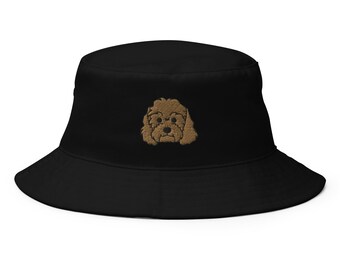 Cockapoo hat, spoodle, cockerdoodle hat, Cocker Spaniel and Poodle Mix hat, Cockapoo Gifts, Embroidered Bucket Hat.