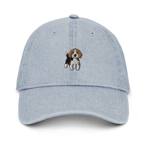 Beagle hat, cartoon beagle puppy embroidered denim hat, beagle gifts.