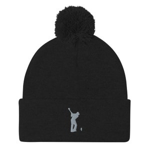Golf beanie, embroidered unisex Pom-Pom beanie, golf gifts for men.