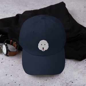Sheepadoodle hat, embroidered baseball hat, sheepadoodle gifts, white sheepadoodle mom hat, dad hat.