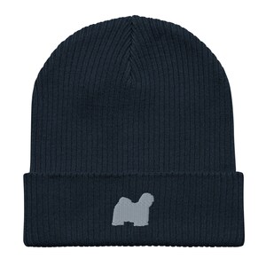 Tibetan Terrier beanie, Embroidered Unisex 100% organic Cotton Ribbed Beanie, for kids and adults, Tibetan Terrier Gifts.