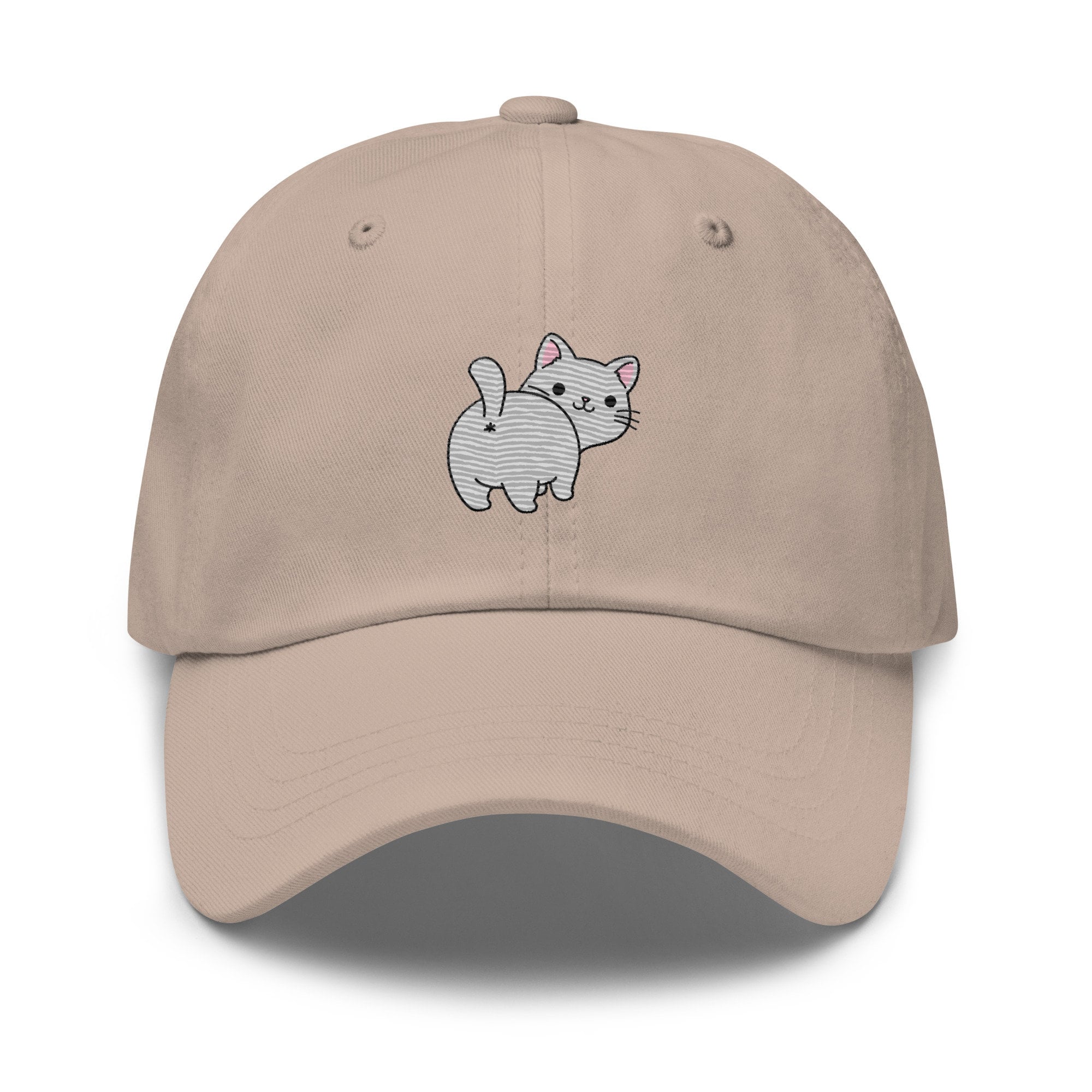 Funny Kawaii Cat Butt Hat, Funny Cat Hat, Full Colored Embroidered ...
